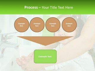Mom Teaches Baby To Wash Her Hands PowerPoint Template