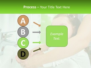Mom Teaches Baby To Wash Her Hands PowerPoint Template