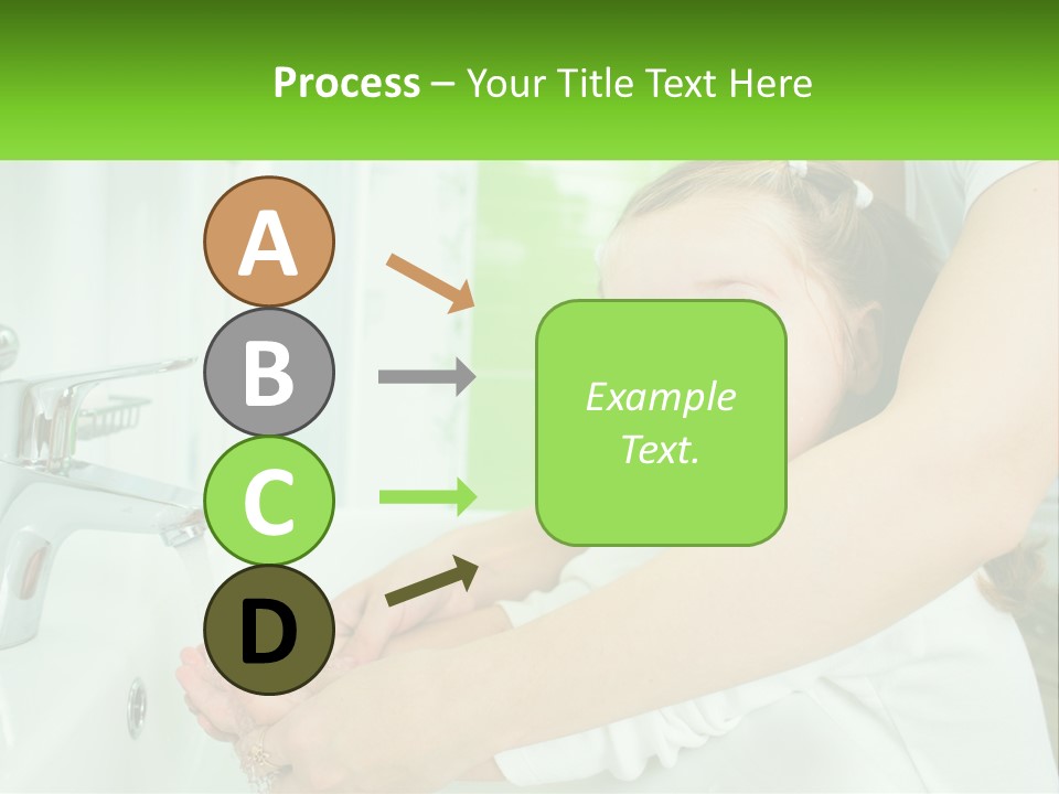 Mom Teaches Baby To Wash Her Hands PowerPoint Template