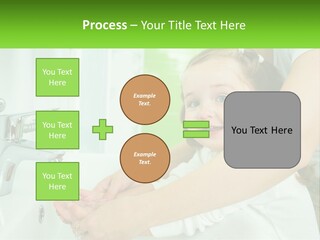 Mom Teaches Baby To Wash Her Hands PowerPoint Template