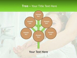 Mom Teaches Baby To Wash Her Hands PowerPoint Template