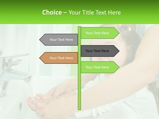 Mom Teaches Baby To Wash Her Hands PowerPoint Template