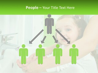 Mom Teaches Baby To Wash Her Hands PowerPoint Template