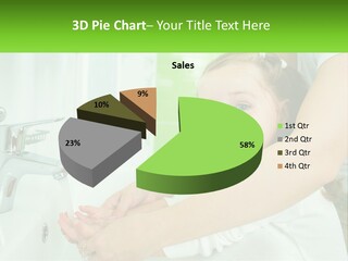 Mom Teaches Baby To Wash Her Hands PowerPoint Template