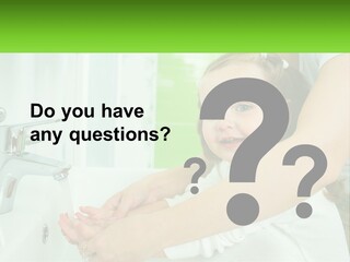 Mom Teaches Baby To Wash Her Hands PowerPoint Template