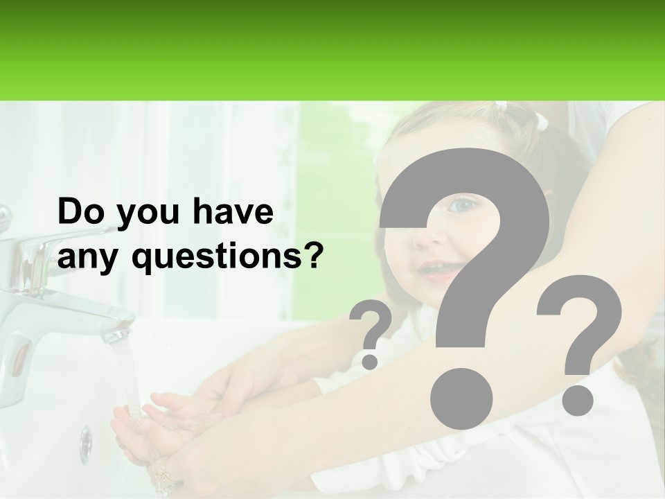 Mom Teaches Baby To Wash Her Hands PowerPoint Template