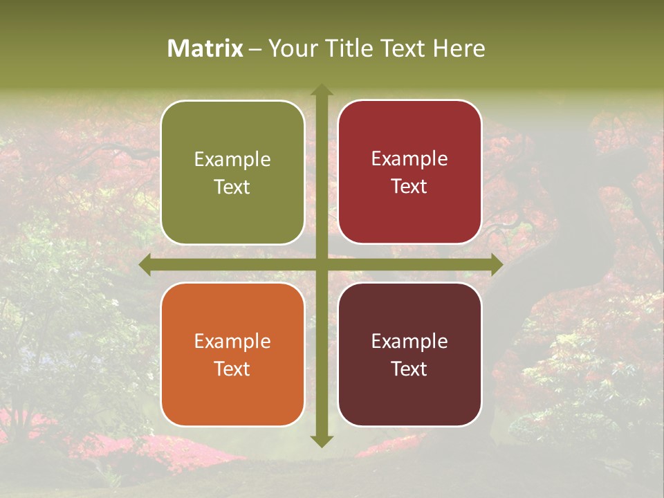 Tree With Red Leaves PowerPoint Template