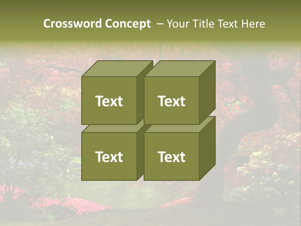 Tree With Red Leaves PowerPoint Template