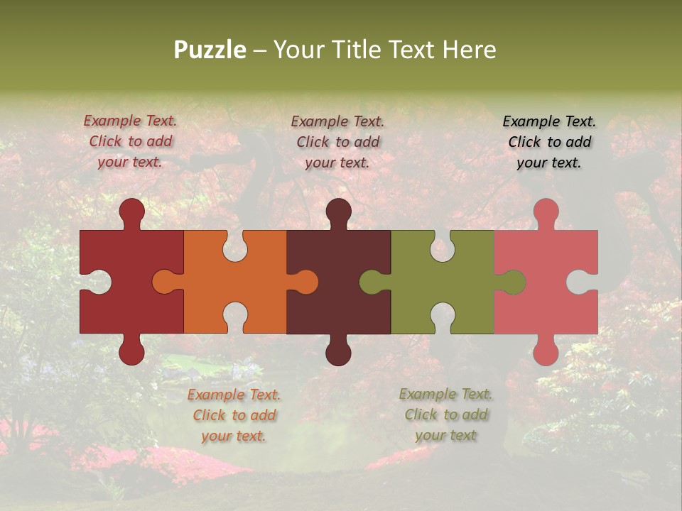 Tree With Red Leaves PowerPoint Template