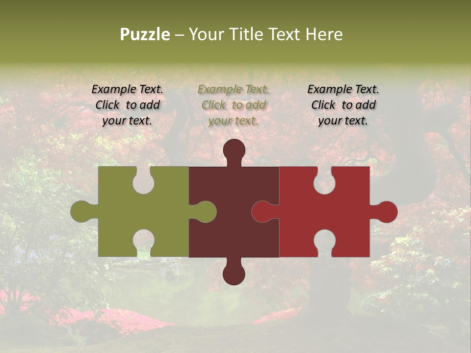 Tree With Red Leaves PowerPoint Template