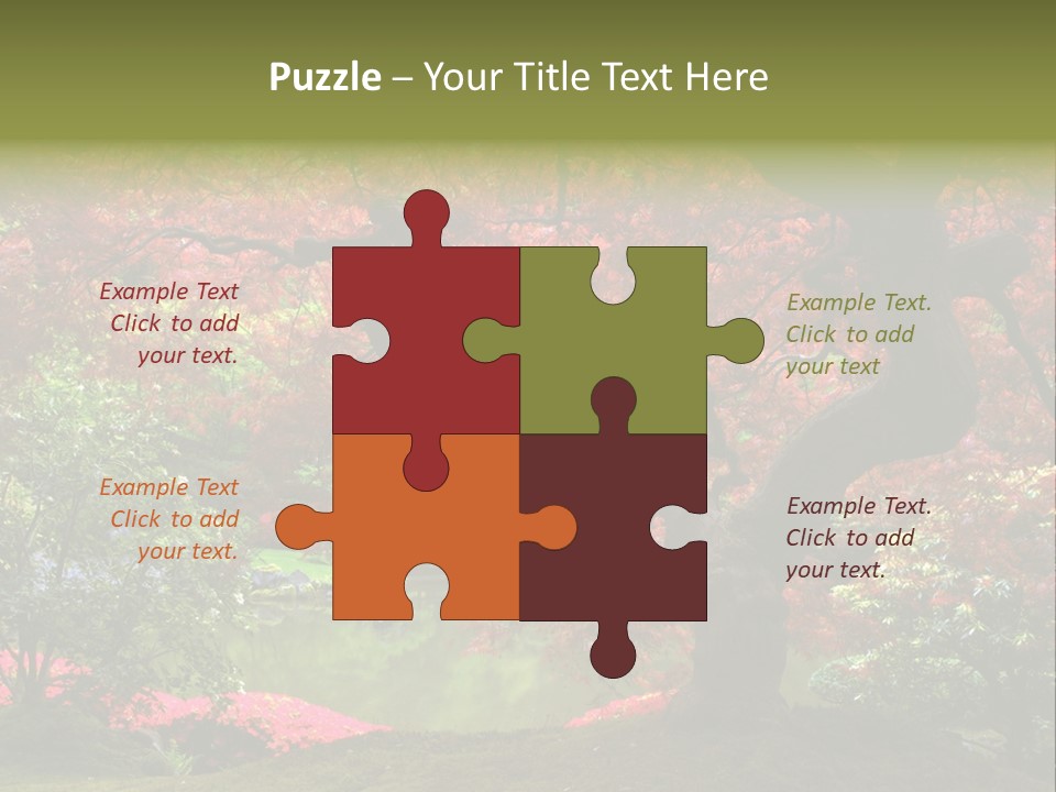 Tree With Red Leaves PowerPoint Template