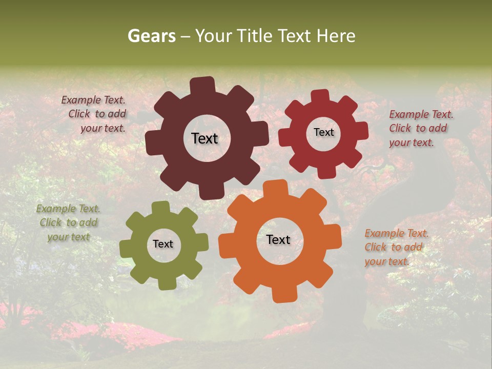 Tree With Red Leaves PowerPoint Template