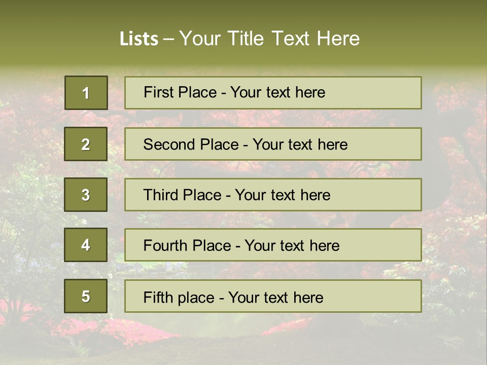 Tree With Red Leaves PowerPoint Template