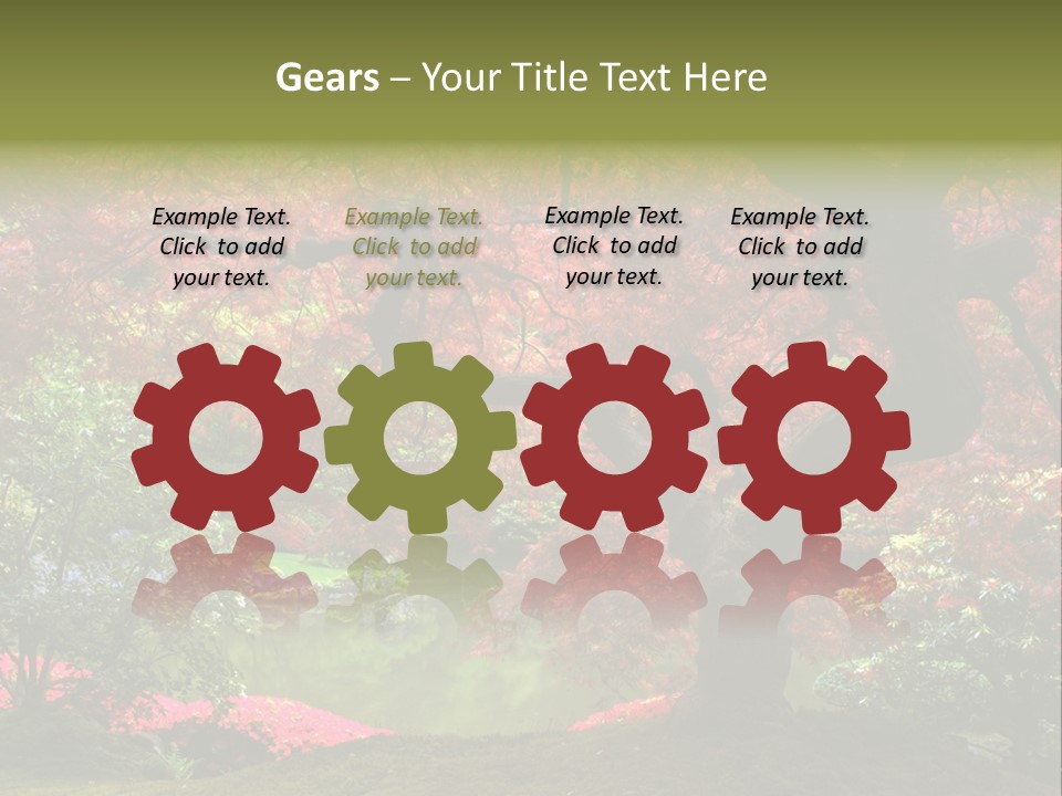 Tree With Red Leaves PowerPoint Template