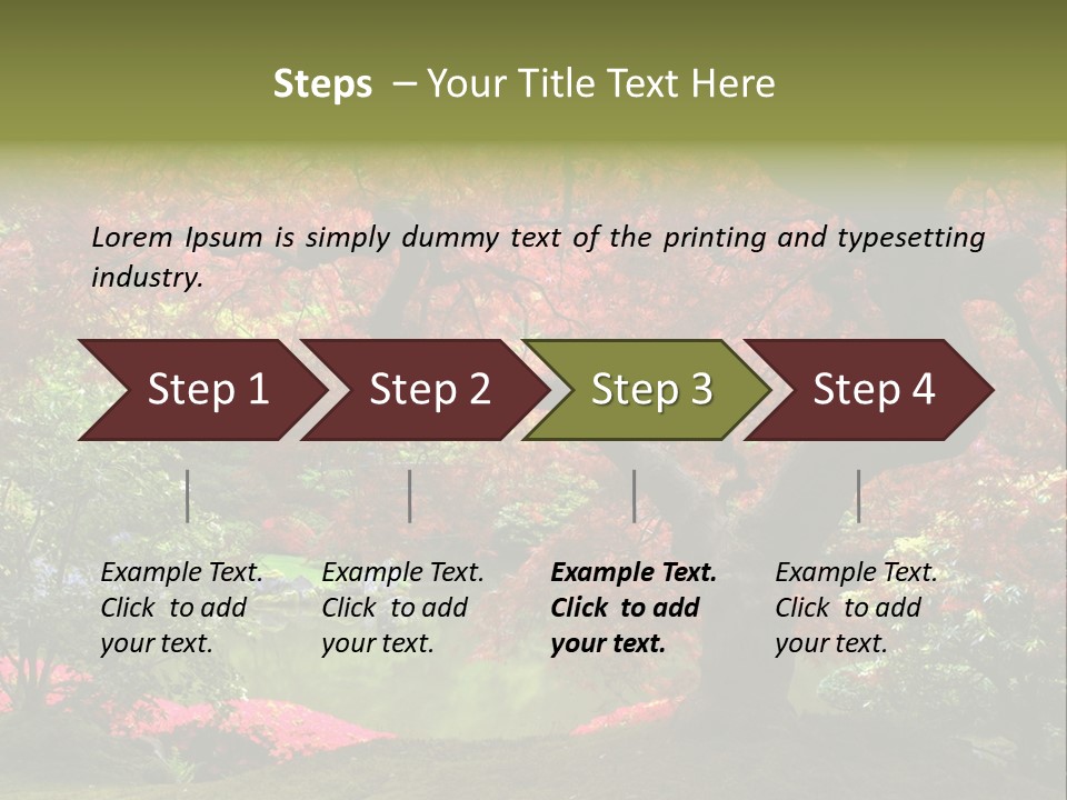 Tree With Red Leaves PowerPoint Template