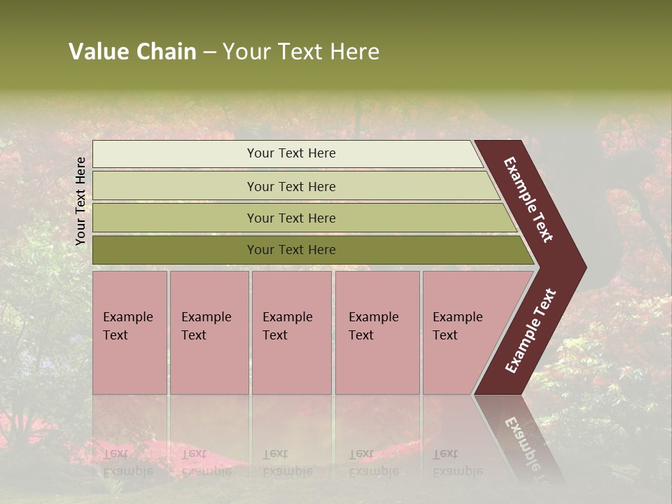 Tree With Red Leaves PowerPoint Template