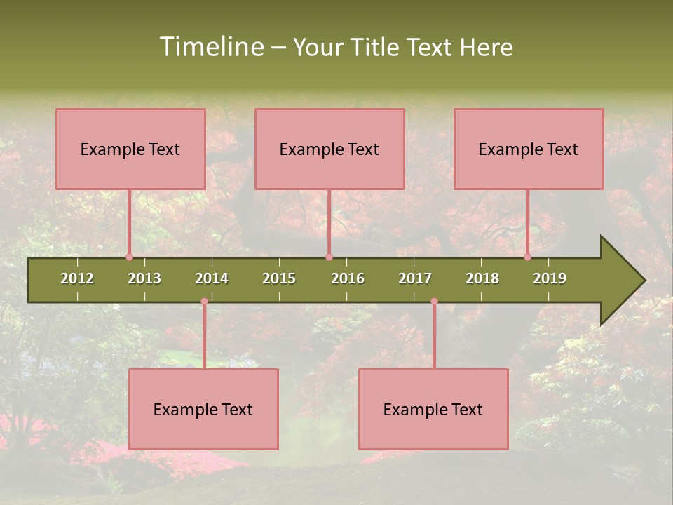 Tree With Red Leaves PowerPoint Template