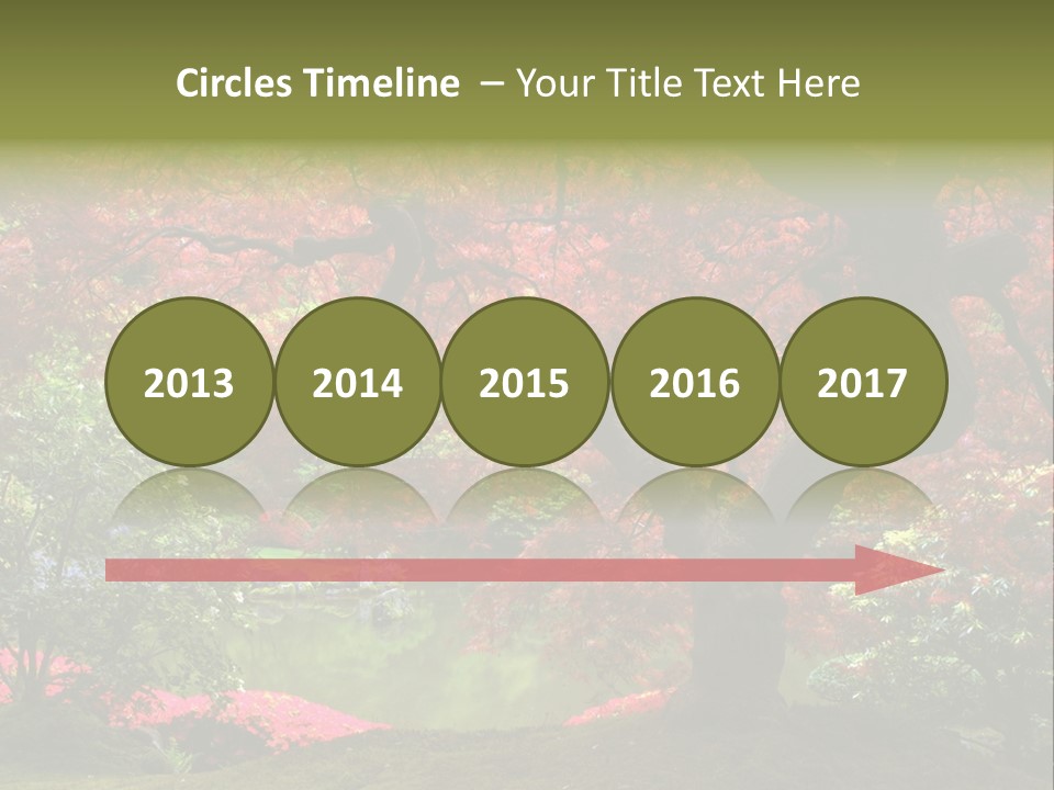 Tree With Red Leaves PowerPoint Template