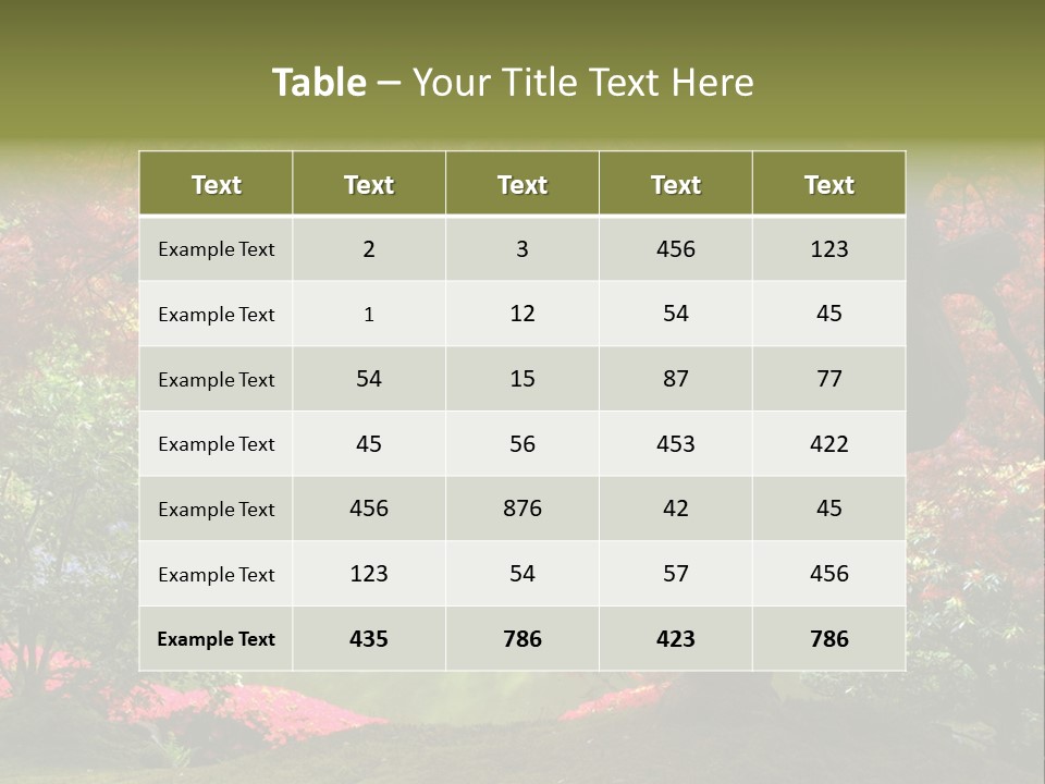 Tree With Red Leaves PowerPoint Template