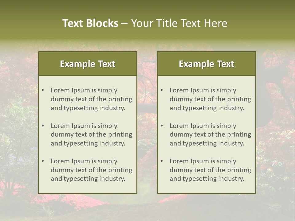 Tree With Red Leaves PowerPoint Template