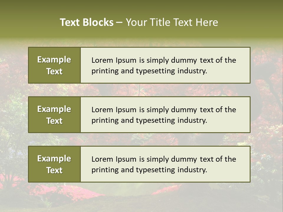 Tree With Red Leaves PowerPoint Template