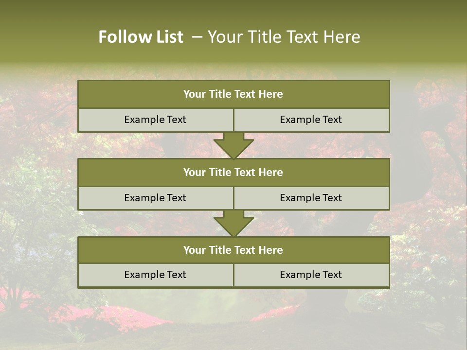 Tree With Red Leaves PowerPoint Template