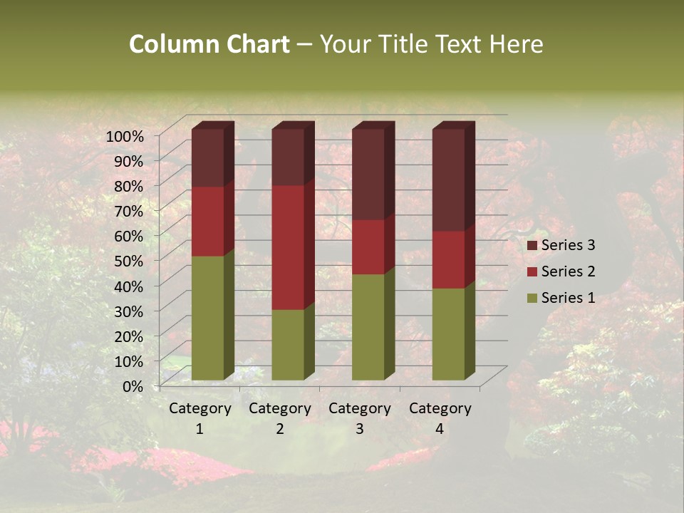 Tree With Red Leaves PowerPoint Template
