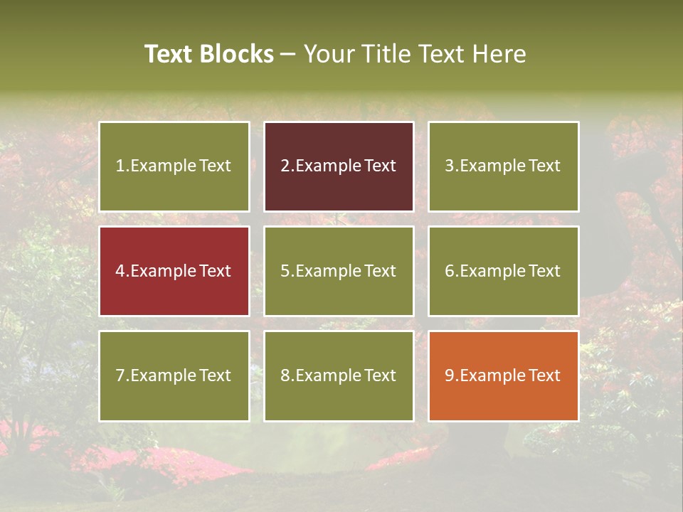 Tree With Red Leaves PowerPoint Template