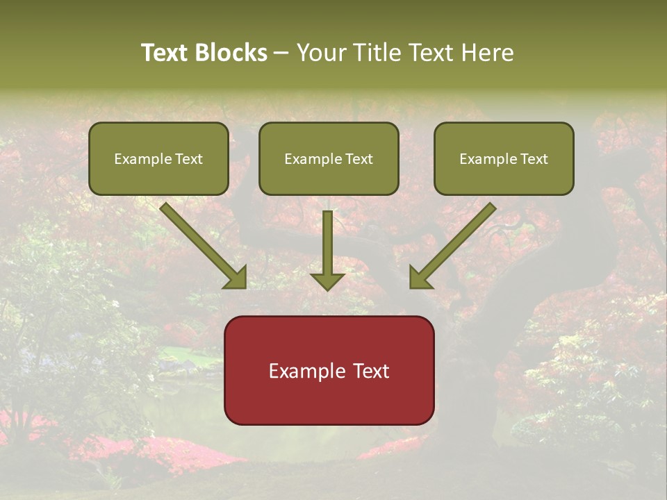Tree With Red Leaves PowerPoint Template