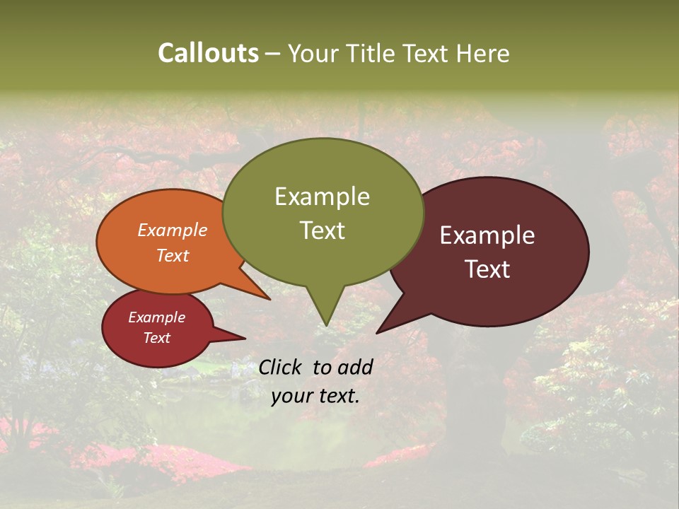 Tree With Red Leaves PowerPoint Template