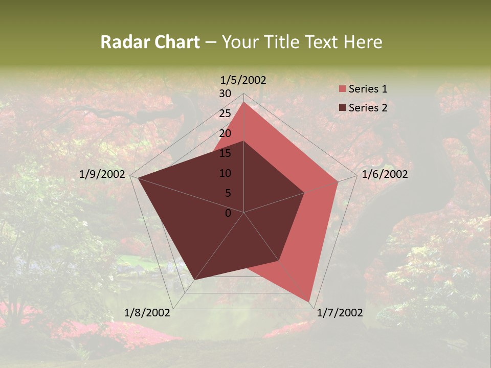 Tree With Red Leaves PowerPoint Template
