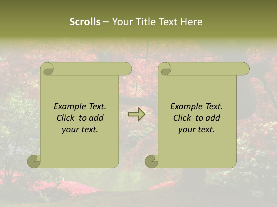 Tree With Red Leaves PowerPoint Template