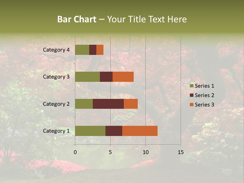 Tree With Red Leaves PowerPoint Template