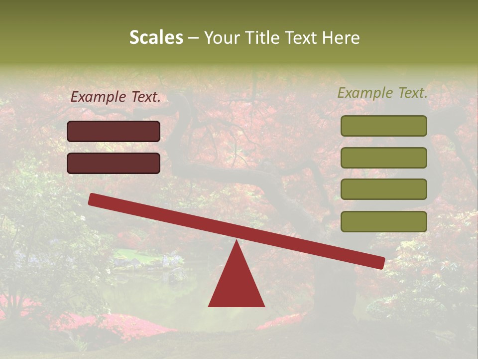Tree With Red Leaves PowerPoint Template