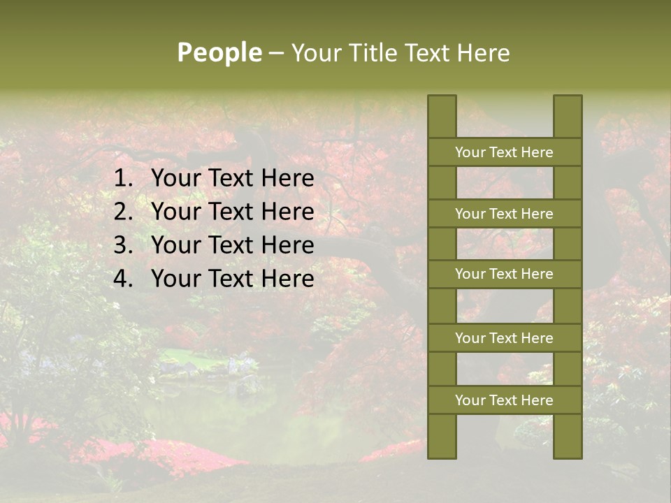 Tree With Red Leaves PowerPoint Template