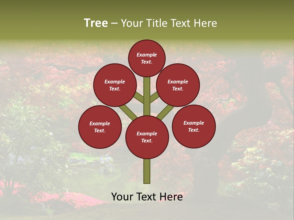 Tree With Red Leaves PowerPoint Template