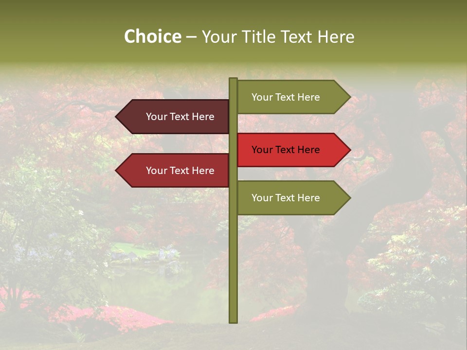 Tree With Red Leaves PowerPoint Template