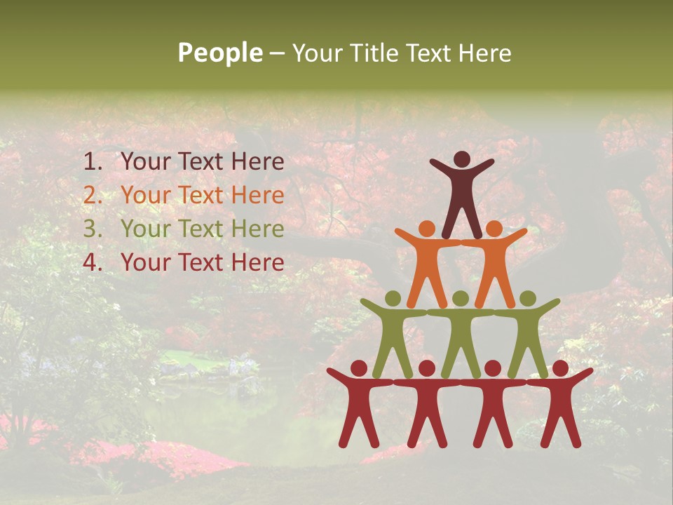 Tree With Red Leaves PowerPoint Template