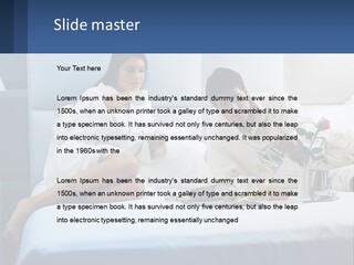 The Guy And The Girl Have Breakfast In Bed PowerPoint Template