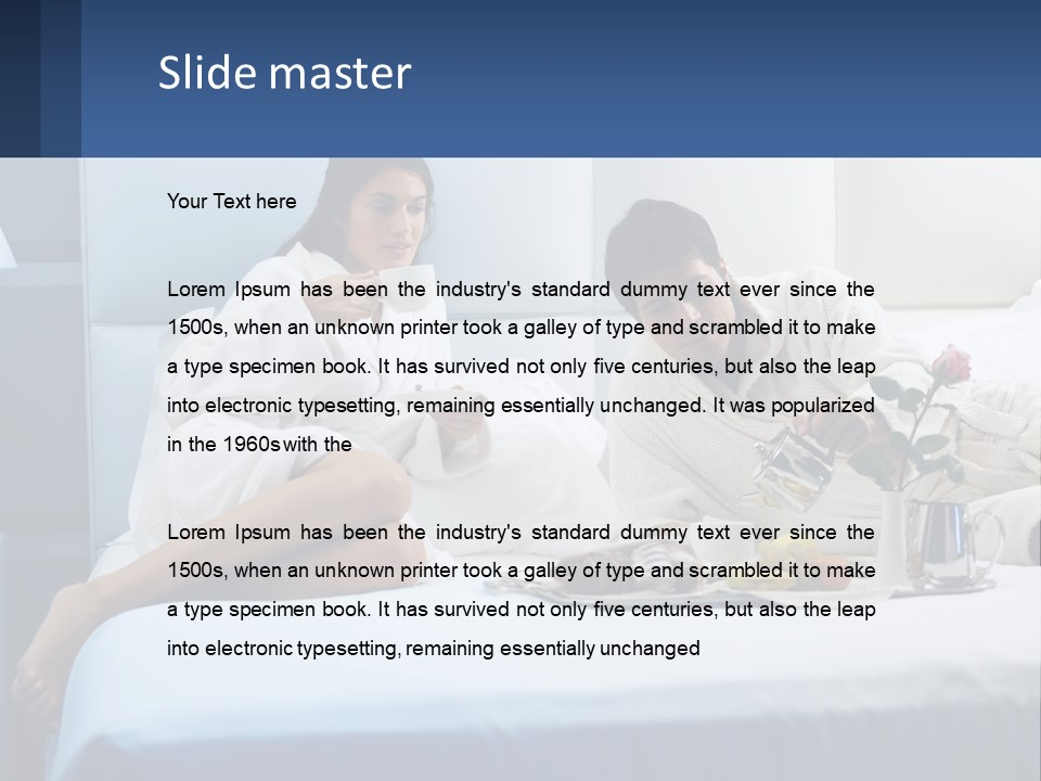 The Guy And The Girl Have Breakfast In Bed PowerPoint Template