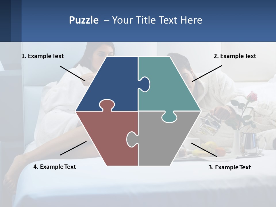 The Guy And The Girl Have Breakfast In Bed PowerPoint Template