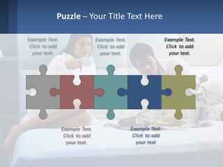 The Guy And The Girl Have Breakfast In Bed PowerPoint Template