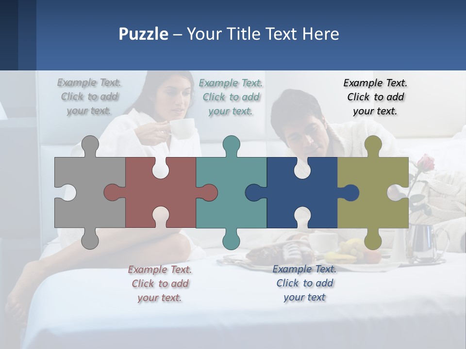 The Guy And The Girl Have Breakfast In Bed PowerPoint Template