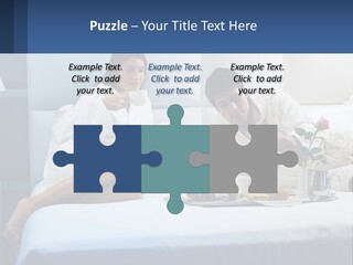 The Guy And The Girl Have Breakfast In Bed PowerPoint Template