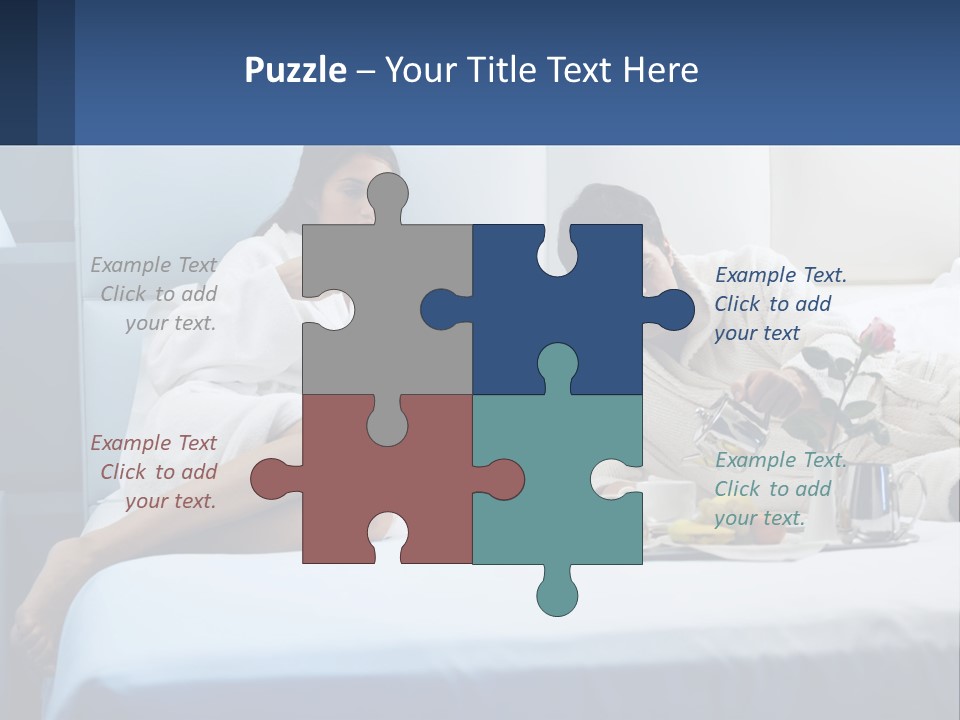 The Guy And The Girl Have Breakfast In Bed PowerPoint Template