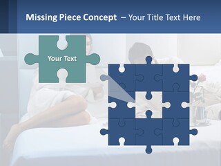 The Guy And The Girl Have Breakfast In Bed PowerPoint Template