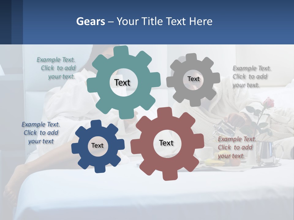 The Guy And The Girl Have Breakfast In Bed PowerPoint Template