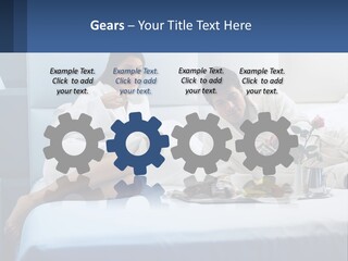 The Guy And The Girl Have Breakfast In Bed PowerPoint Template