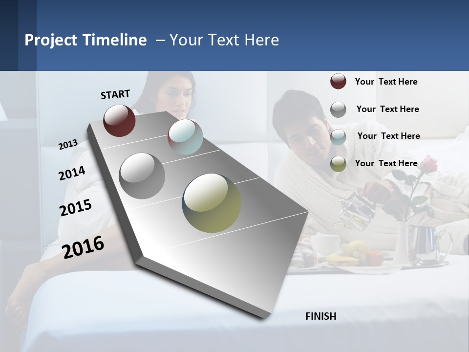 The Guy And The Girl Have Breakfast In Bed PowerPoint Template