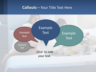 The Guy And The Girl Have Breakfast In Bed PowerPoint Template